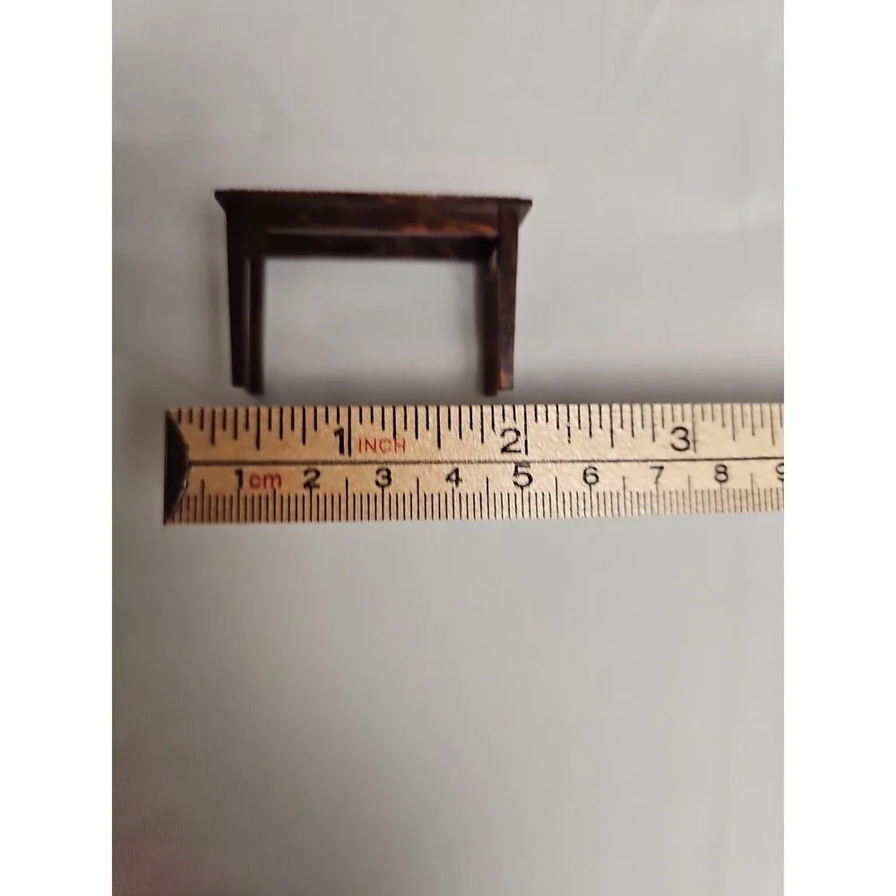 Vintage Renewal Dollhouse Grand Piano Bench Brown Plastic Miniature 1:12 Scale